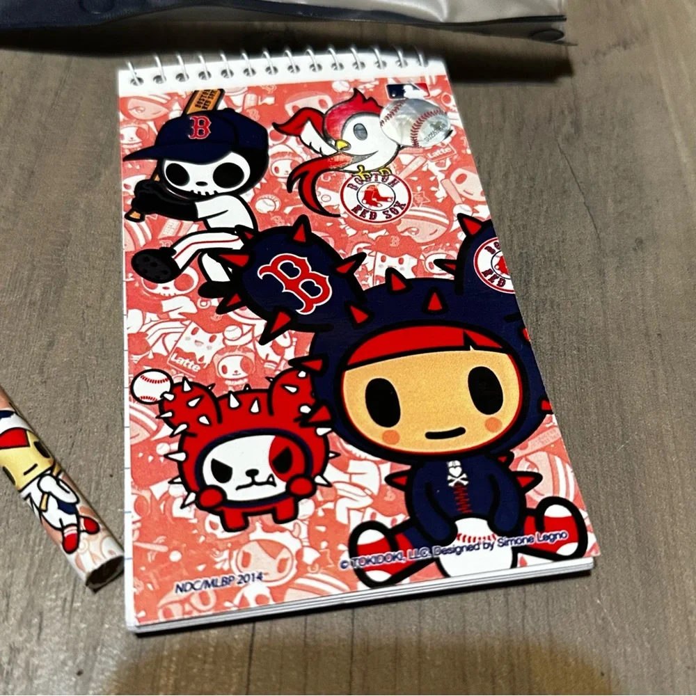 Boston Red Sox Tokidoki Pencil Case Pouch Notebook Set